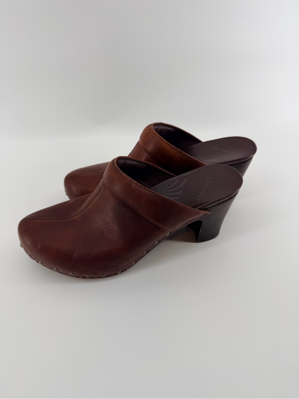Dansko Women's Rae Brown Leather Clog Mules 42 Leather